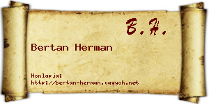 Bertan Herman névjegykártya